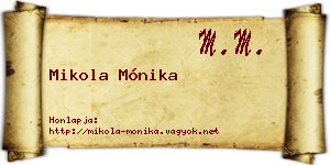 Mikola Mónika névjegykártya